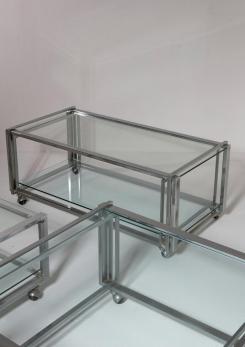 Compasso - Set of Three Italian 70s Chrome Low Carts