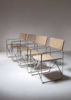 Compasso - Set of Four "April" Folding Chairs by Gae Aulenti for Zanotta