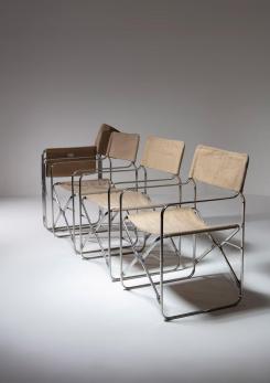 Compasso - Set of Four "April" Folding Chairs by Gae Aulenti for Zanotta