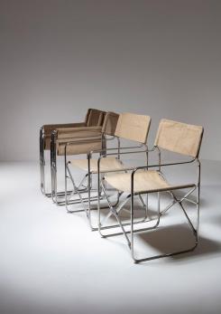 Compasso - Set of Four "April" Folding Chairs by Gae Aulenti for Zanotta