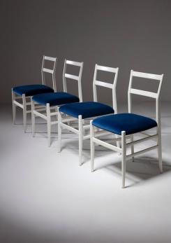 Compasso - Set of Four "Leggera" Chairs by Gio Ponti for Cassina