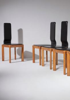 Compasso - Set of Six "De Nos" Chairs by Angelo Mangiarotti for Skipper