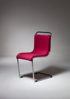Compasso - Pair of 70s Chrome and Cloth Chairs