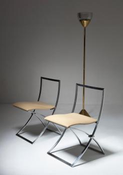 Compasso - Pair of "Luisa" Chairs by Marcello Cuneo for Mobel Italia