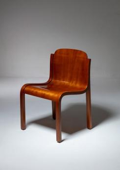 Compasso - Set of Six Bartoli Mito plywood chairs for T70