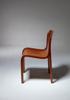 Compasso - Set of Six Bartoli Mito plywood chairs for T70