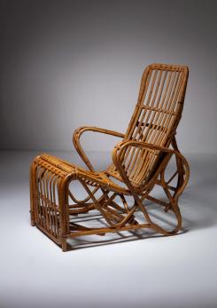 Compasso - Italian 60s Reclining Wicker Chair