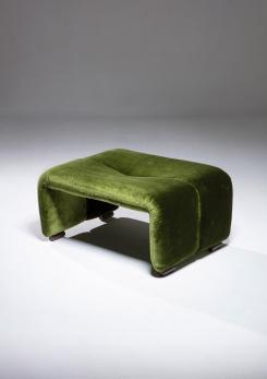 Compasso - "Coronado" Velvet Ottoman by Tobia Scarpa for B&B