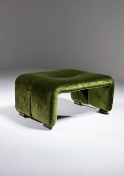 Compasso - "Coronado" Velvet Ottoman by Tobia Scarpa for B&B