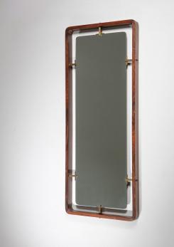 Compasso - Wood Mirror attributed to Santambrogio & De Berti