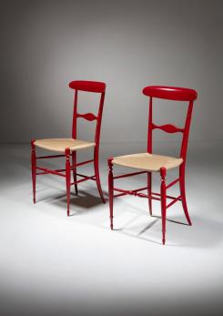 Compasso - Pair of "Campanino" Wood Chairs by Sanguineti, Italy, 1950s