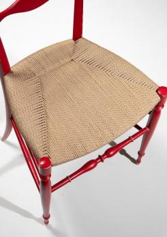 Compasso - Pair of "Campanino" Wood Chairs by Sanguineti, Italy, 1950s