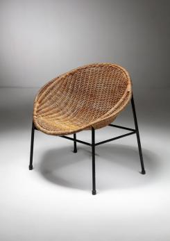 Compasso - Rattan Easy Chair attributed to Roberto Mango