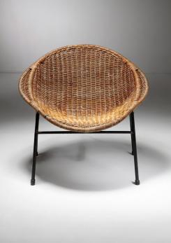 Compasso - Rattan Easy Chair attributed to Roberto Mango