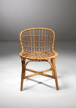 Compasso - Set of Four Wicker Chairs by Tito Agnoli for Bonacina