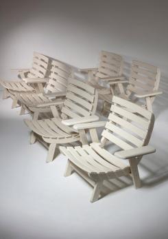 Compasso - Six Patio Chairs Attributed to Carlo Hauner for Reguitti