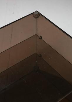 Compasso - Pair of Italian 70s Smoked Glass Night Stands