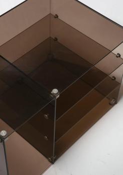 Compasso - Pair of Italian 70s Smoked Glass Night Stands