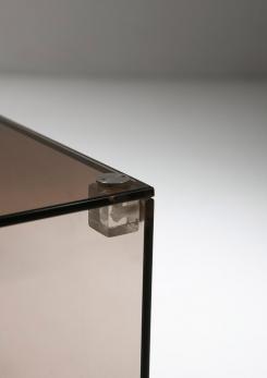 Compasso - Pair of Italian 70s Smoked Glass Night Stands