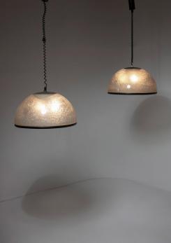 Compasso - Pair of Large Fiberglass Pendant Lamps by Luci Milano