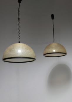 Compasso - Pair of Large Fiberglass Pendant Lamps by Luci Milano