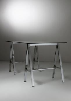 Compasso - 70s Desk with Chrome Trestles