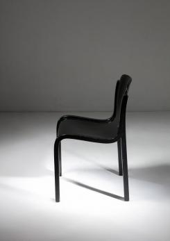 Compasso - Set of Five Black Bartoli Mito plywood chairs for T70