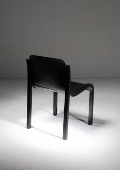Compasso - Set of Five Black Bartoli Mito plywood chairs for T70
