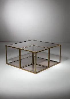Compasso - Set of Two Chrome/Brass Low Tables