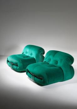 Compasso - Pair of "Soriana" Lounge Chairs by Afra and Tobia Scarpa for Cassina