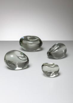 Compasso - Set of Four Solid Crystal Stones by Barbini