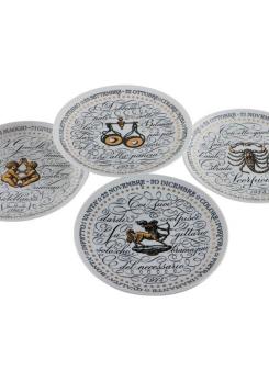 Compasso - Scorpio, "Sagittarius", "Libra" and "Gemini" Zodiac Plates by Piero Fornasetti