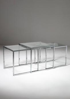 Compasso - Set of Three Nesting Steel Tables