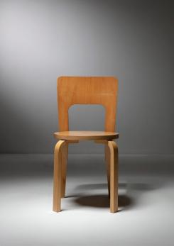 Compasso - Set of Four Birch Wood Chairs by Alvar Aalto