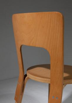 Compasso - Set of Four Birch Wood Chairs by Alvar Aalto