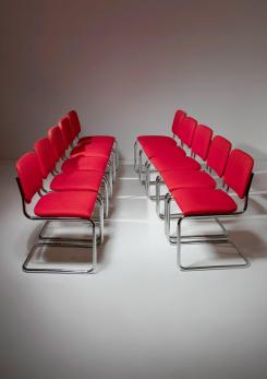 Compasso - Set of 10 "Cesca" Padded Chairs by Marcel Breuer for Gavina