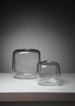 Compasso - Pair of "Cubico" Vases by Barbini