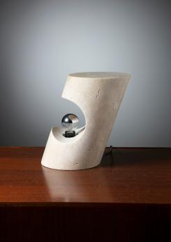 Compasso - Travertine Table Lamp by Giuliano Cesari for Sormani