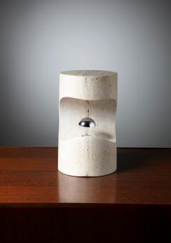 Compasso - Travertine Table Lamp by Giuliano Cesari for Sormani