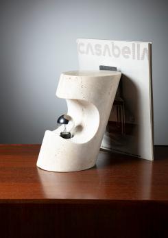 Compasso - Travertine Table Lamp by Giuliano Cesari for Sormani