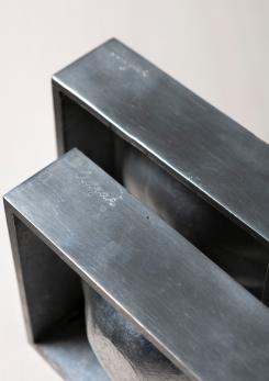 Compasso - Pair of Aluminum Ashtrays by Roy Adzak for Atelier A Compasso - Pair of Aluminum Ashtrays by Roy Adzak for Atelier A