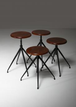 Compasso - Set of Four Stools Model A105 by Gastone Rinaldi for Rima Compasso - Set of Four Stools Model A105 by Gastone Rinaldi for Rima