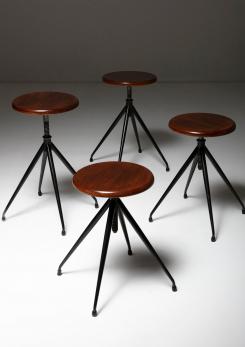 Compasso - Set of Four Stools Model A105 by Gastone Rinaldi for Rima Compasso - Set of Four Stools Model A105 by Gastone Rinaldi for Rima