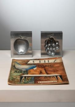Compasso - Pair of Aluminum Ashtrays by Roy Adzak for Atelier A Compasso - Pair of Aluminum Ashtrays by Roy Adzak for Atelier A