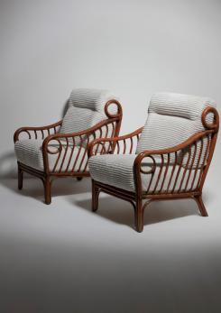 Compasso - Italian 60s Wicker Lounge Chairs