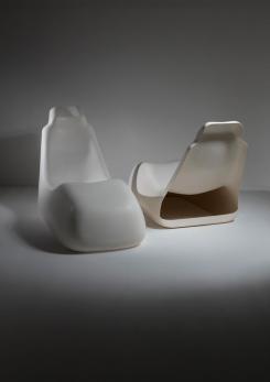Compasso - Pair of "Moby Dick" Lounge Chairs by Alberto Rosselli for Saporiti