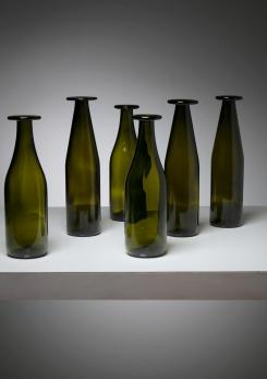 Compasso - Set of 6 Green Glass Bottles by Jasper Morrison for Cappellini