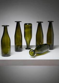 Compasso - Set of 6 Green Glass Bottles by Jasper Morrison for Cappellini