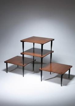 Compasso - Set of Four T8 Stackable Tables by Vico Magistretti for Azucena