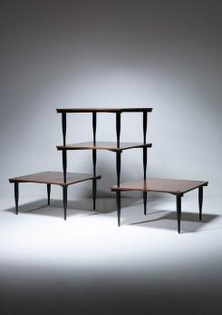 Compasso - Set of Four T8 Stackable Tables by Vico Magistretti for Azucena